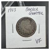 1903 Barber Silver Quarter