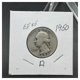1950-D Washington Silver Quarter