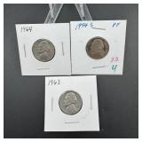 (3) Jefferson Nickels  See Photos for Dates