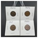 Lot of Four Various 1960s Lincoln Cents