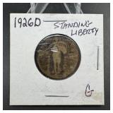 1926-D Standing Liberty Silver Quarter