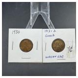 (2) Lincoln Wheat Cents  See Photos for Dates