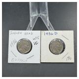 (2) Buffalo Nickels  See Photos for Dates