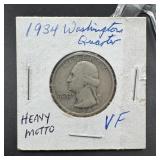 1934 Washington Silver Quarter