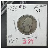 1935-D Washington Silver Quarter