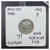 1941-D Mercury Silver Dime