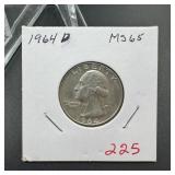 1964-D Washington Silver Quarter