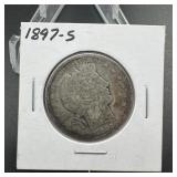 1897-S Barber Silver Half Dollar