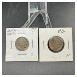 (2) Buffalo Nickels  See Photos for Dates