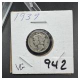 1939 Mercury Silver Dime