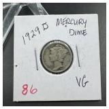 1929-D Mercury Silver Dime
