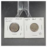 (2) Buffalo Nickels  See Photos for Dates