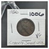 1857 Seated Liberty Silver Dollar