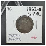 1853 Seated Liberty Silver Dollar