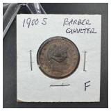 1900-S Barber Silver Quarter