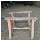 Pair Of Wooden Sawhorses