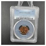 1961 Lincoln Cent Pcgs Pr66rd