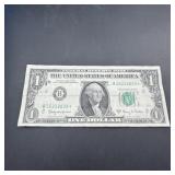 1963-a $1 Star Note With Rare Serial Numbe