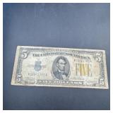 1934-a $5 North Africa Silver Certificate