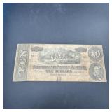 1861 $10 Confederate States Note