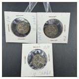 Three Silver War Nickels
