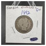 1892 Barber Quarter