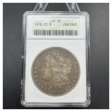 1878-cc Morgan Silver Dollar Anacs Vf30