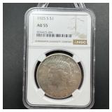 1925-s Peace Silver Dollar Ngc Au55