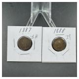1888 & 1887 Indian Head Cents
