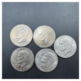 Five Mixed Date Ike Dollars