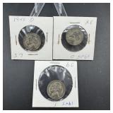 Three Silver War Nickels