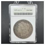 1879-cc Morgan Silver Dollar Anacs F12
