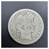 1908-d Barber Silver Quarter