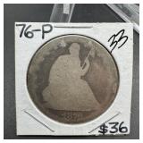 1876 Seated Liberty Half Dollar