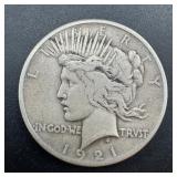 1921 High Relief Peace Silver Dollar