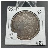 1892 Morgan Silver Dollar