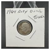 1964d Roosevelt Dime Hi Grade Toner