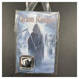 1 Gram .999 Silver Grim Reaper Bar In Assay
