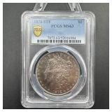 1878 8tf Morgan Silver Dollar Pcgs Ms63