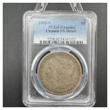 1895-s Morgan Silver Dollar Pcgs Genuine Cleaned V