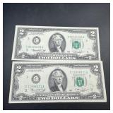 Two 1976 $2 Notes