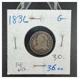 1836 Capped Bust Silver Dime