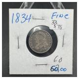1834 Capped Bust Silver Dime