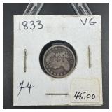 1833 Capped Bust Silver Dime