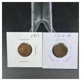 1917-d & 1917 Wheat Cents