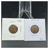 1916-d & 1916 Wheat Cents