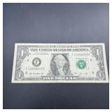 2013 $1 Rare Serial Number Note