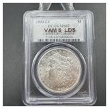 1890-cc Vam-5 Lds Morgan Silver Dollar Pcgs Ms62