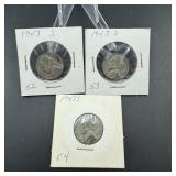 Three Silver War Nickels