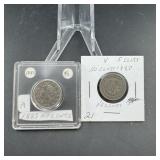 Three 1883 No Cents Liberty Nickels
